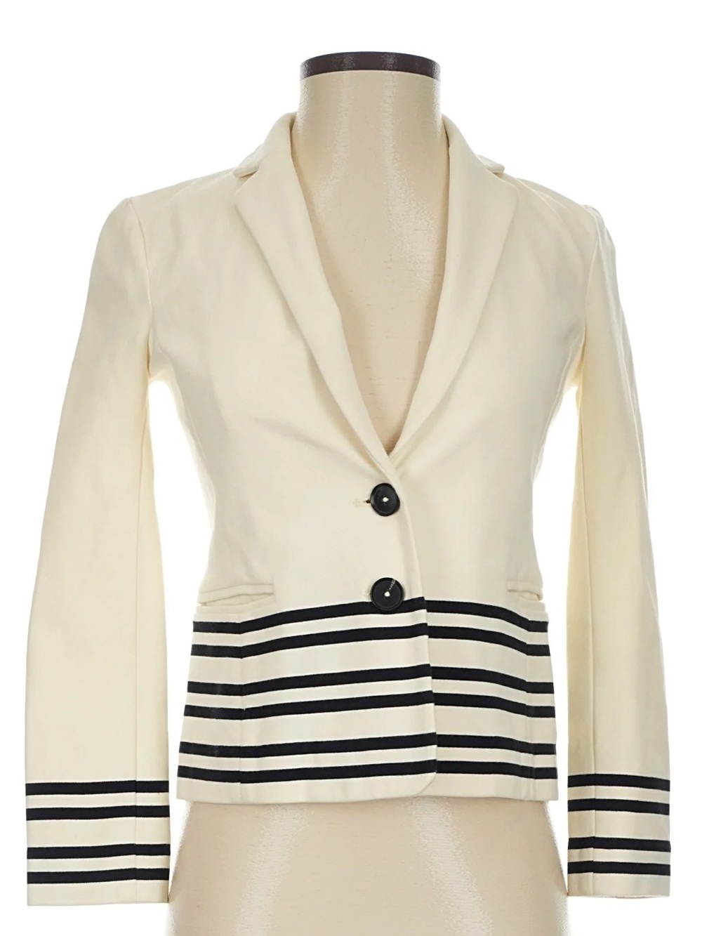 NEW J. CREW Cream Stripped Blazer